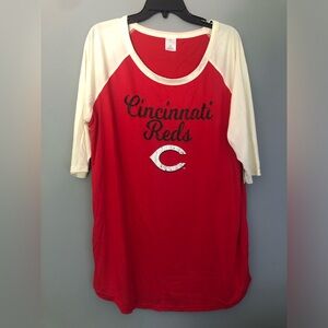 Cincinnati Reds MLB Women’s Size 2XL Nightshirt Night Gown Sleep Shirt New #